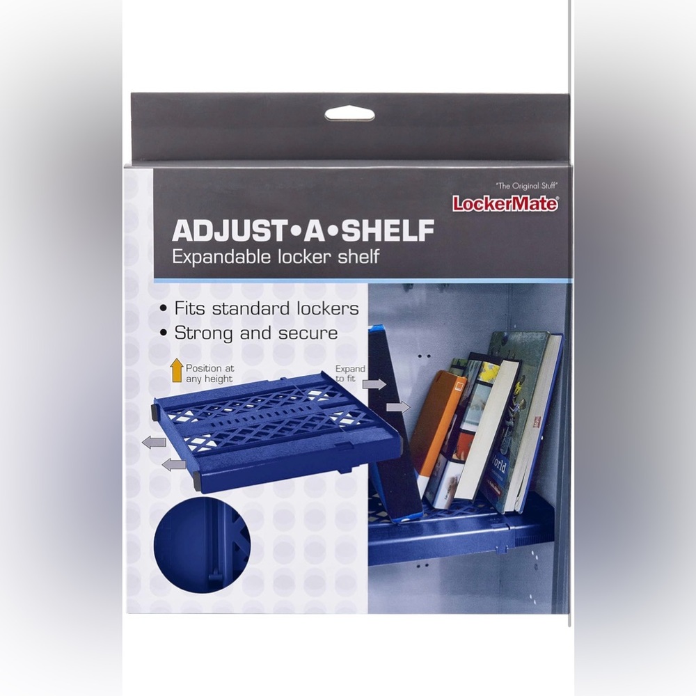 LockerMate Adjust-A-Shelf Locker Shelf, Blue (NEW)